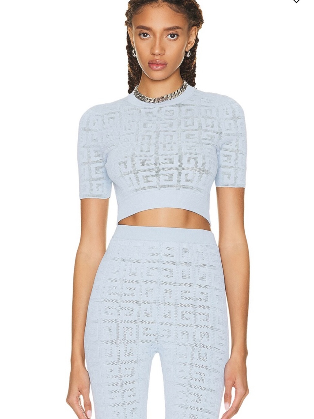 Givenchy 4G Monogram Knit Sweater Blue | Size M | NWT | Luxury Designer